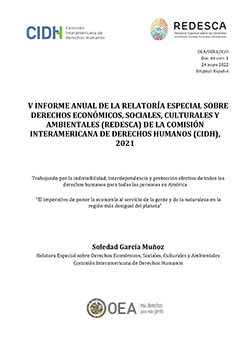 V Informe Anual de la Relatora Especial sobre Derechos Econmicos, Sociales, Culturales y Ambientales (REDESCA)